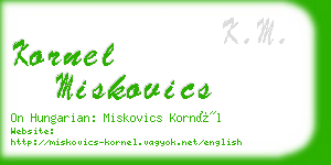 kornel miskovics business card